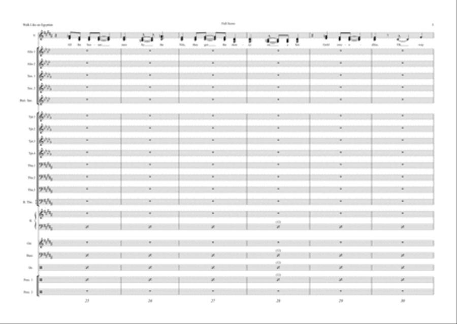 Walk Like An Egyptian Jazz Ensemble scores gallery preview page 5
