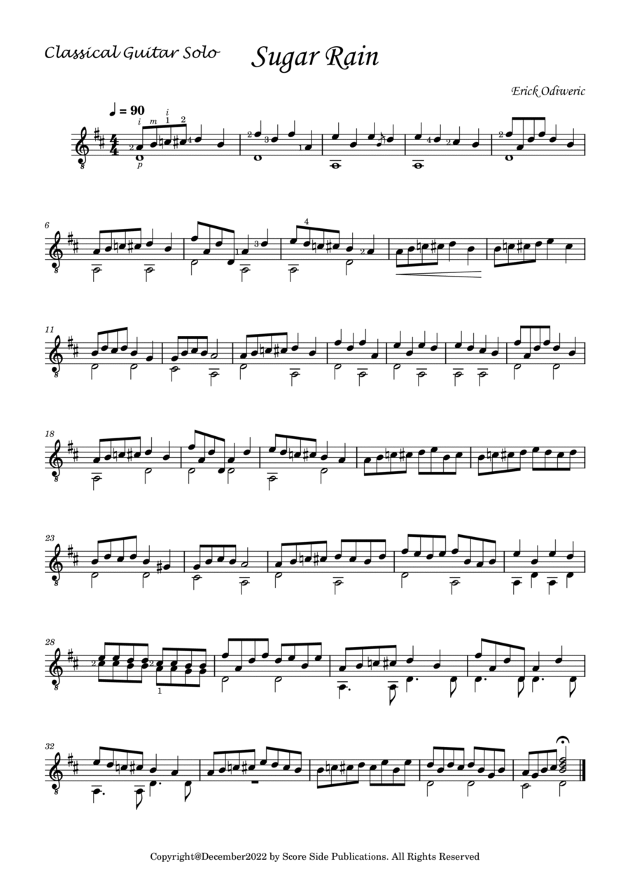 Sugar Rain Sugar Rain Acoustic Guitar scores gallery preview page 1