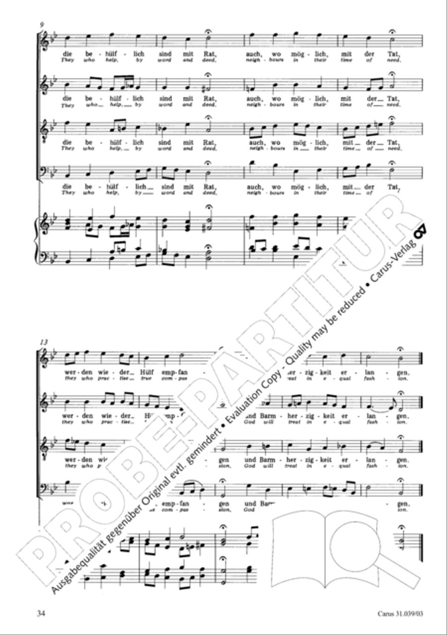Give the hungry ones thy bread (Brich dem Hungrigen dein Brot) 4-Part scores gallery preview page 35