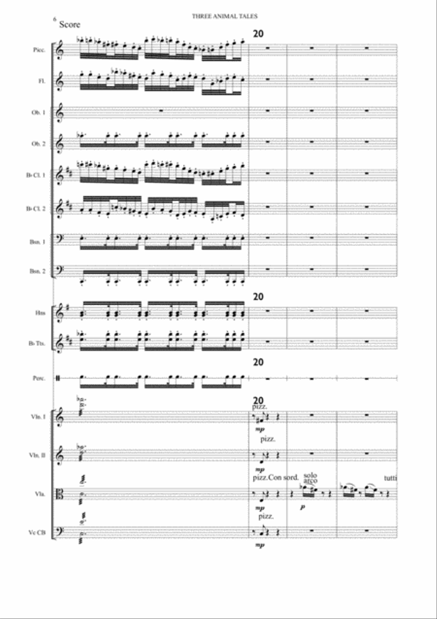 THREE ANIMAL SAYINGS 1--WHEN CAT'S AWAY, MICE WILL PLAY--orchestra Full Orchestra scores gallery preview page 6