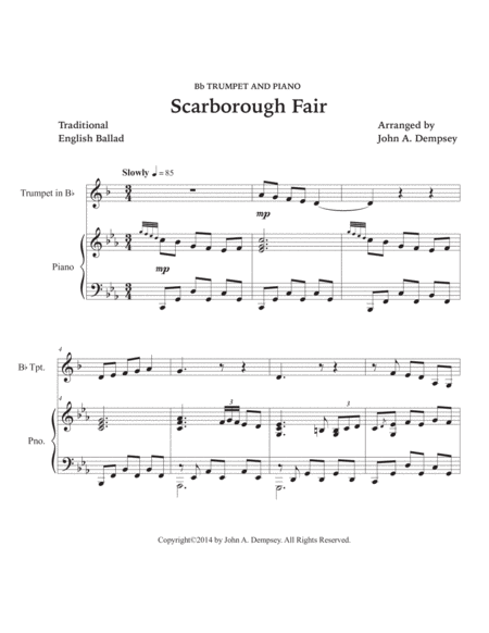 Scarborough Fair (Trumpet and Piano) image number null
