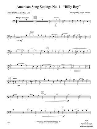 American Song Settings, No. 1: (wp) 1st B-flat Trombone B.C.