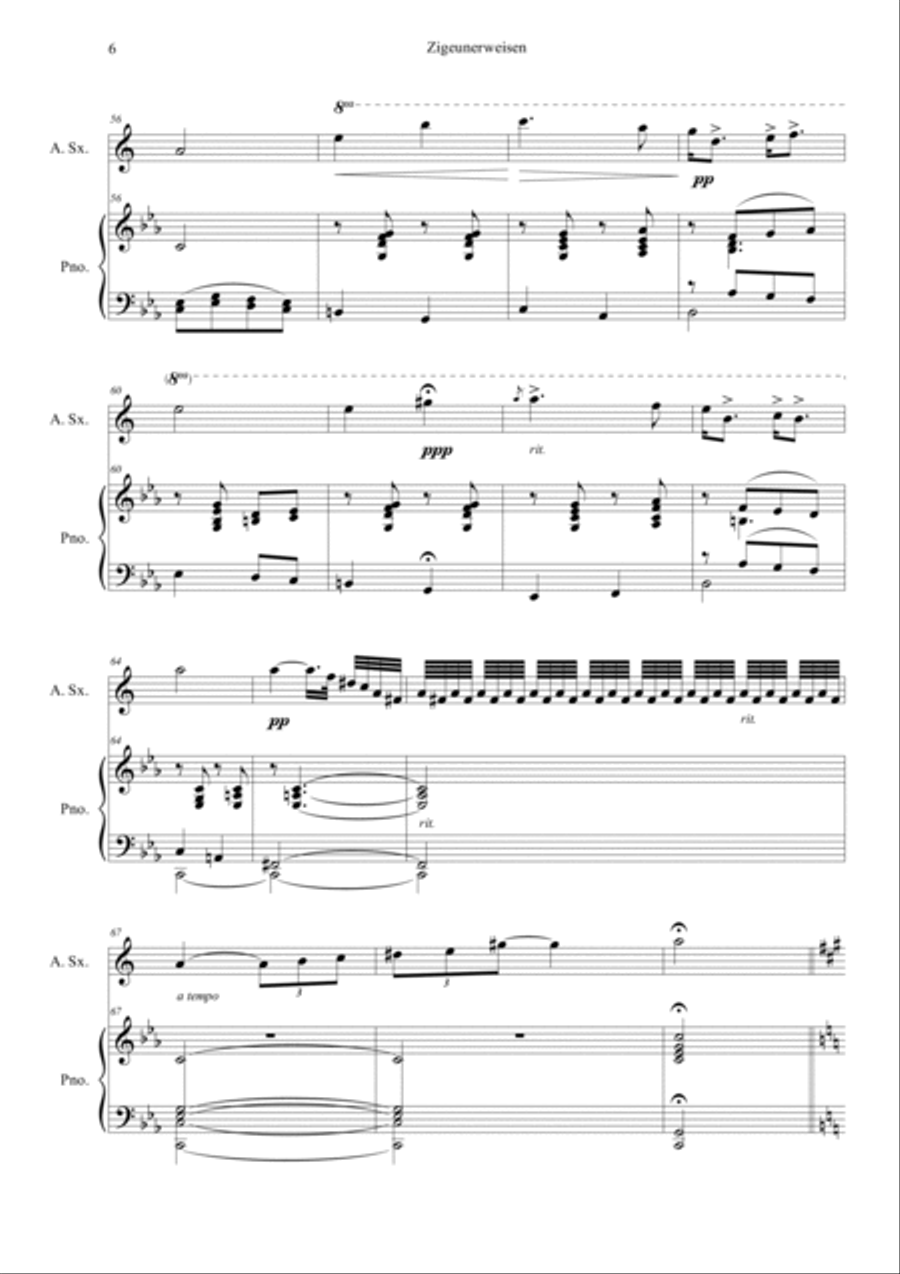 Zigeunerweisen Op.20 Alto Saxophone scores gallery preview page 6