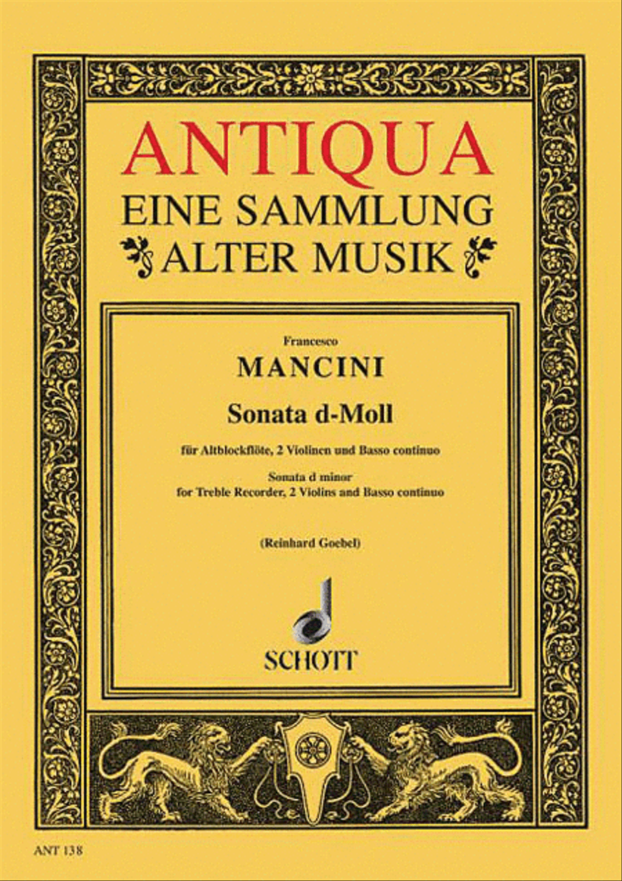 Sonata in D minor Alto Recorder scores gallery preview page 1