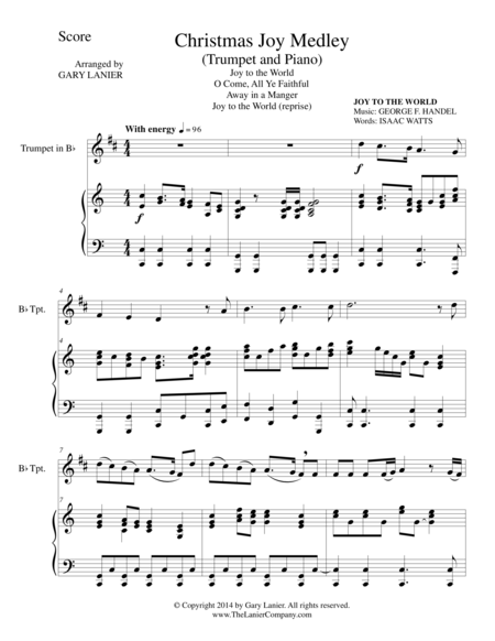 CHRISTMAS JOY MEDLEY (Bb Trumpet/Piano and Trumpet Part) image number null