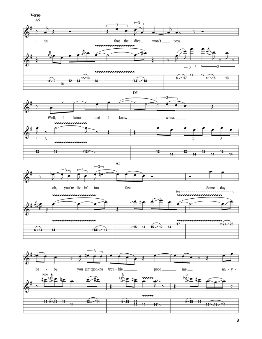 Trouble No More (Someday Baby) Acoustic Guitar scores gallery preview page 3