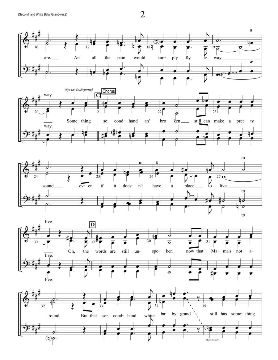Secondhand White Baby Grand SSAA scores gallery preview page 2