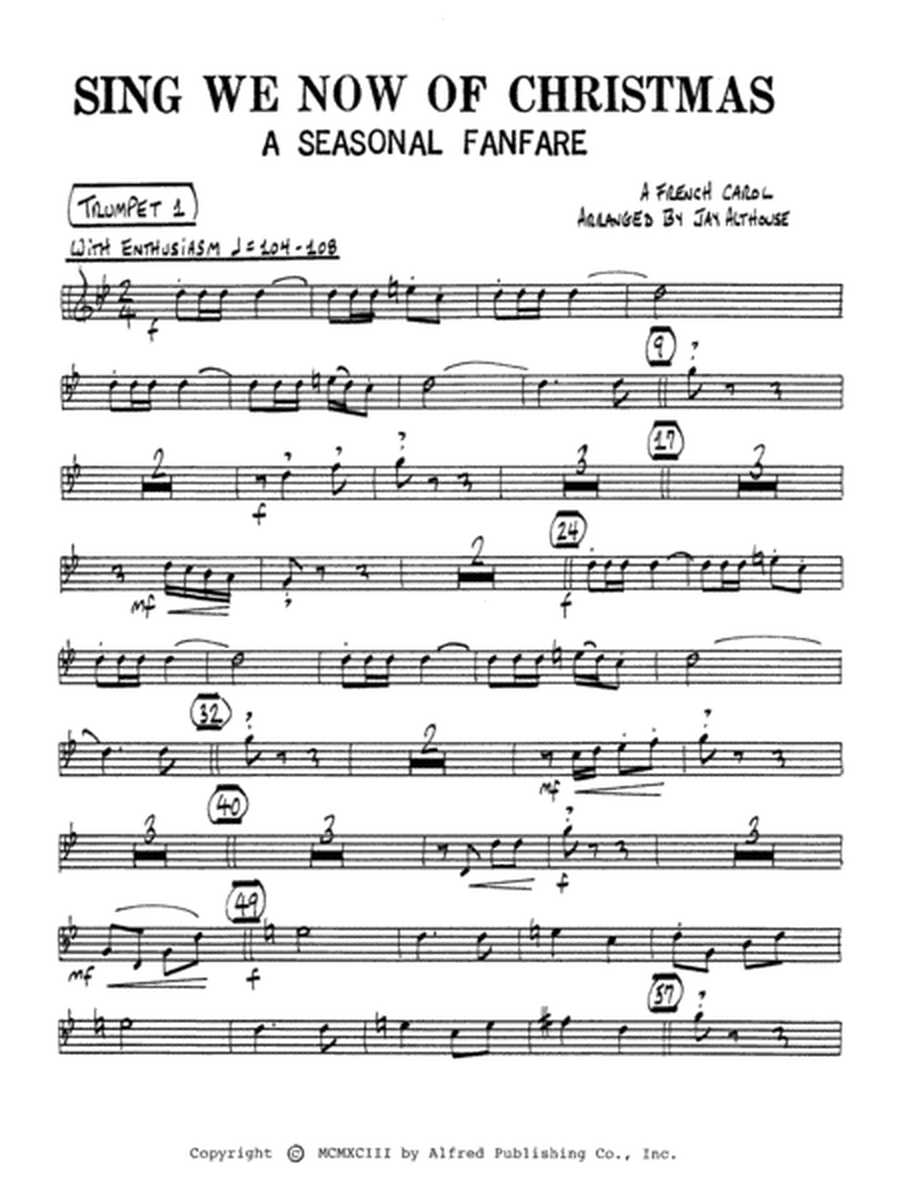 Sing We Now of Christmas (A Seasonal Fanfare): 1st B-flat Trumpet