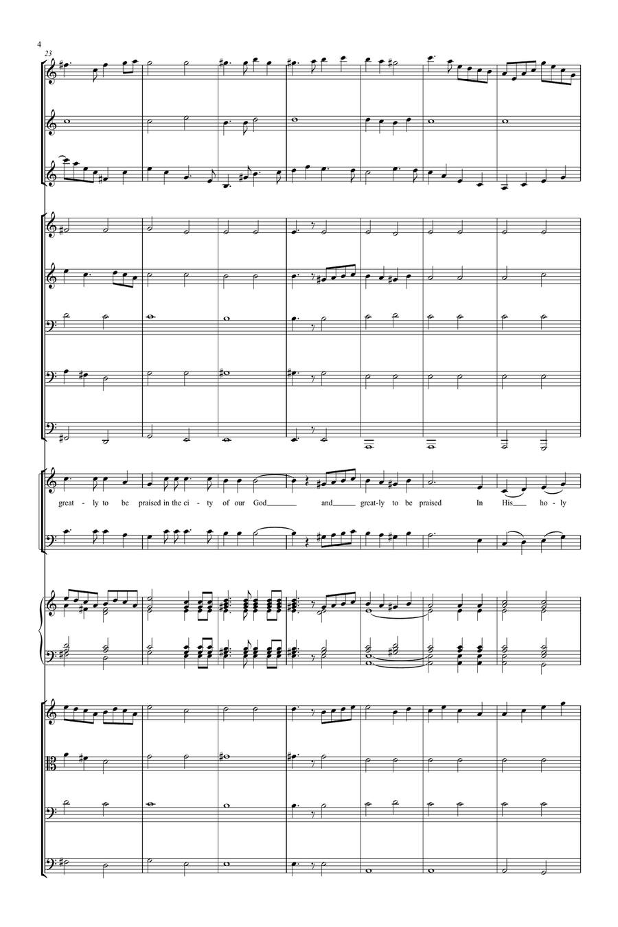 Great is the Lord 4-Part scores gallery preview page 4