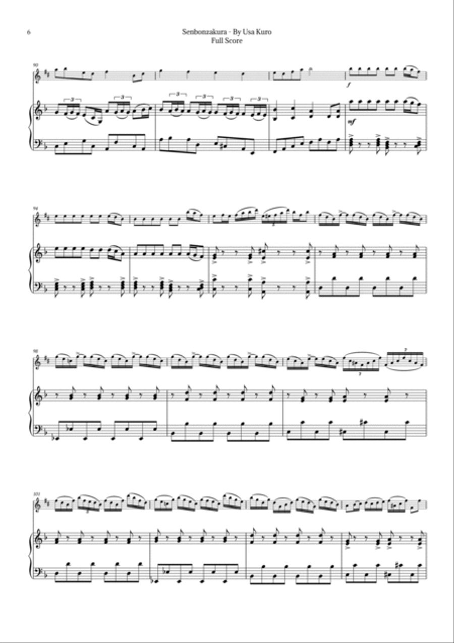 Senbonzakura Chamber Music scores gallery preview page 6