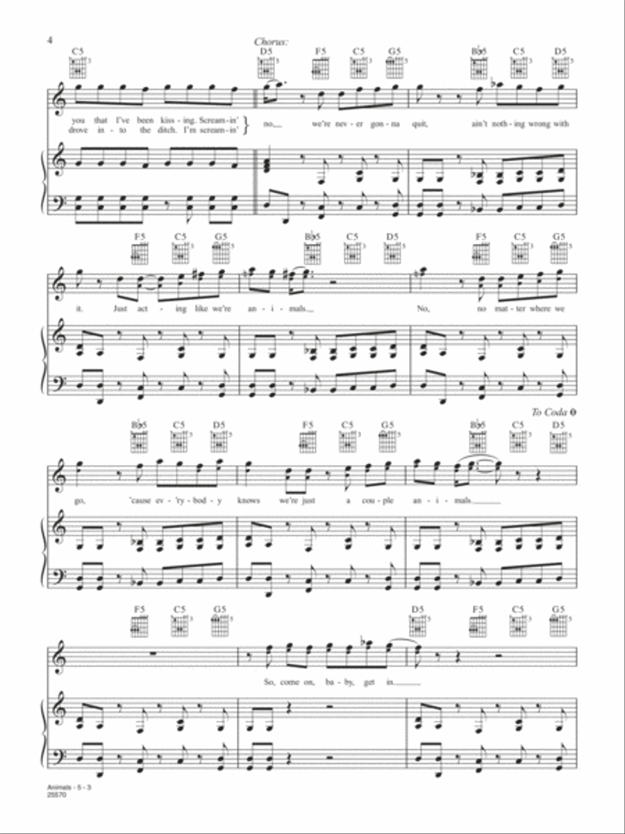 Animals Piano, Vocal, Guitar scores gallery preview page 3