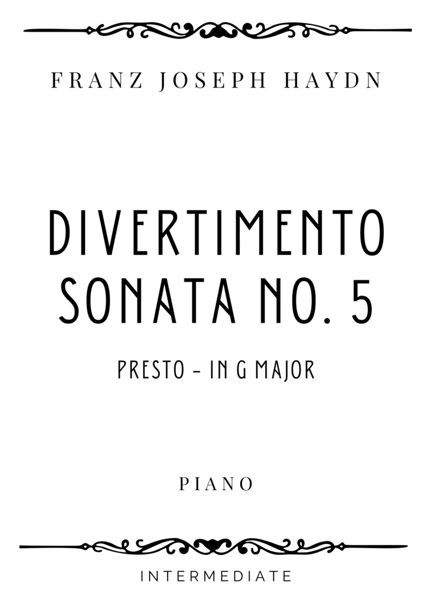 Haydn - Presto from Divertimento (Sonata No. 5) in G Major - Intermediate image number null