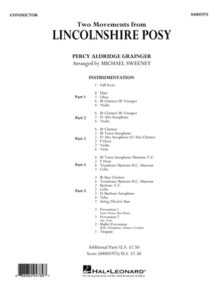 Two Movements from Lincolnshire Posy (arr. Michael Sweeney) - Conductor Score (Full Score)