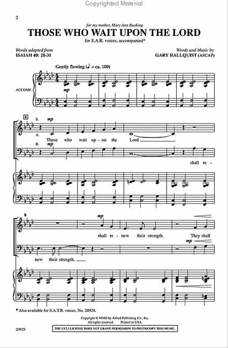 Those Who Wait Upon the Lord 3-Part scores gallery preview page 2