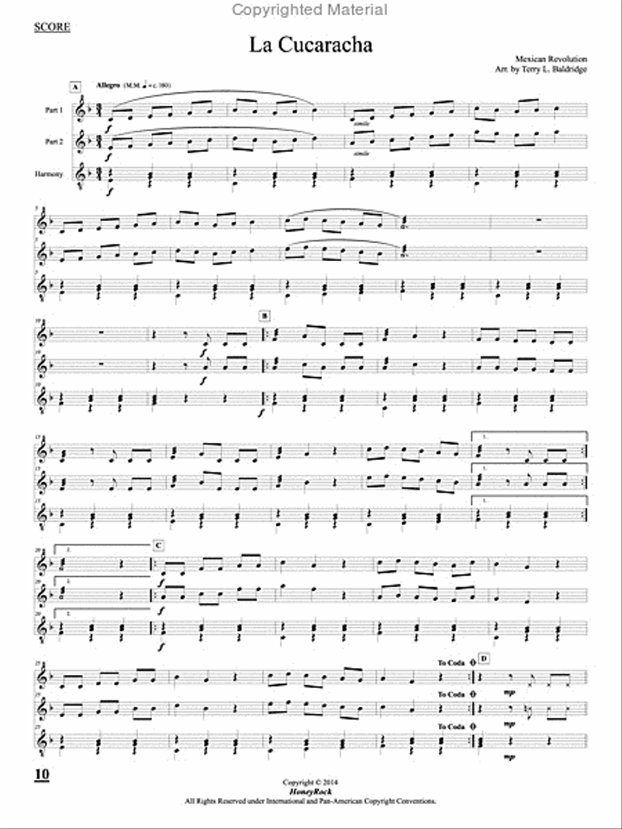 Songs of the Mexican Revolution: for 3 players on one marimba Marimba scores gallery preview page 5