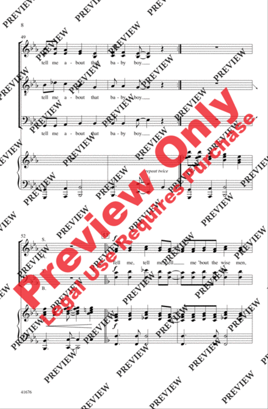 Tell Me, Tell Me! 4-Part scores gallery preview page 8