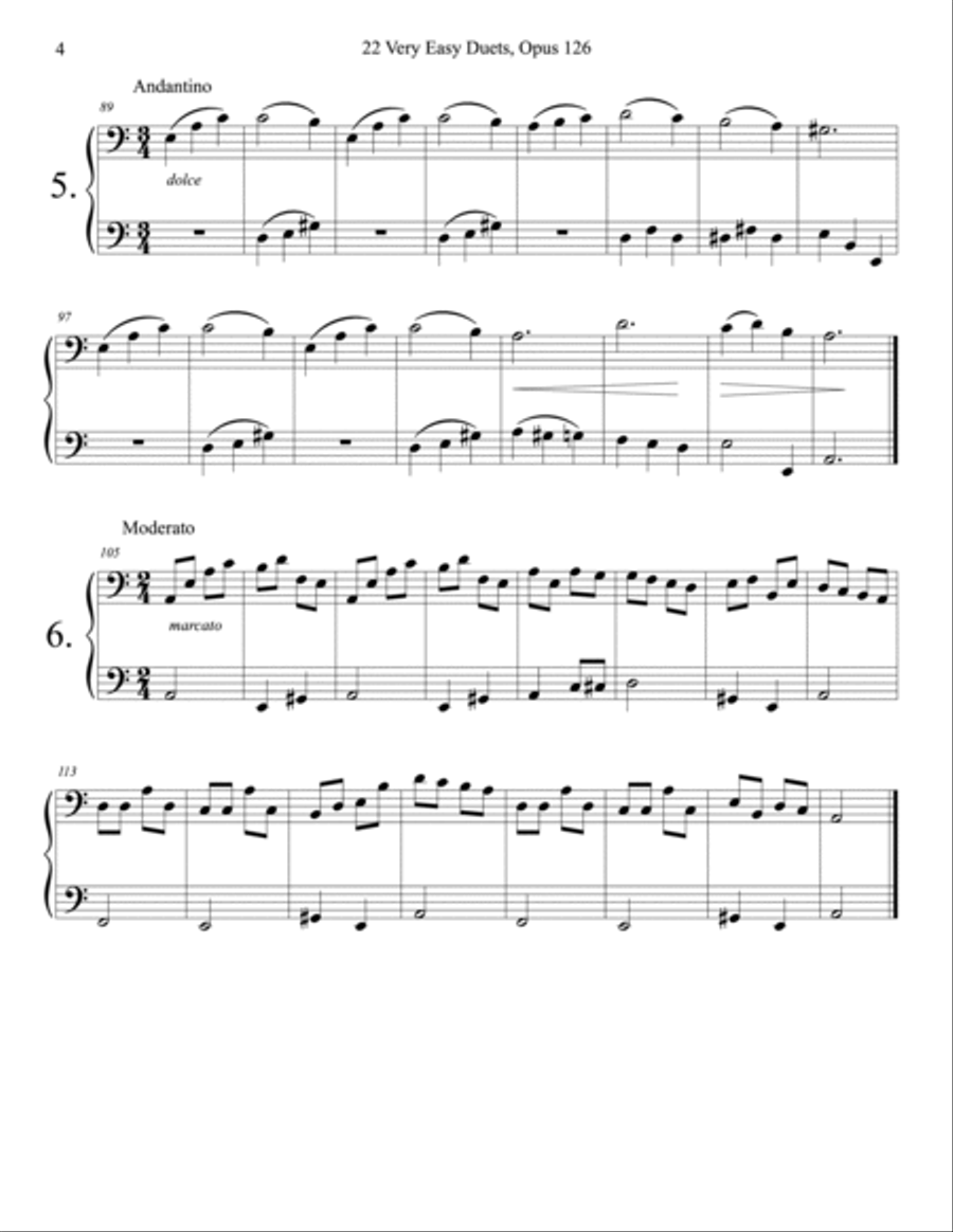 Sebastian Lee 22 Easy Duets Op. 126 for Two Cellos String Duet scores gallery preview page 4
