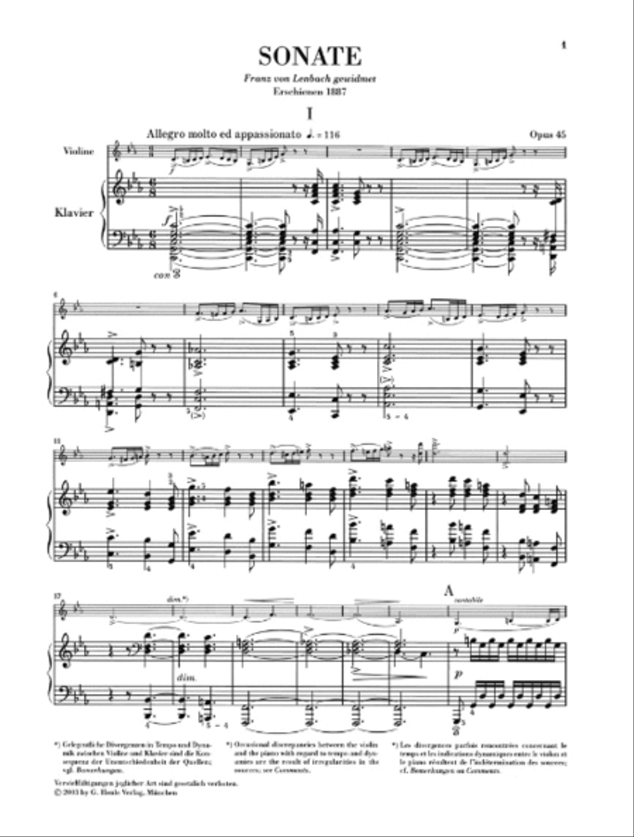 Violin Sonata in C minor Op. 45 Violin Solo scores gallery preview page 3