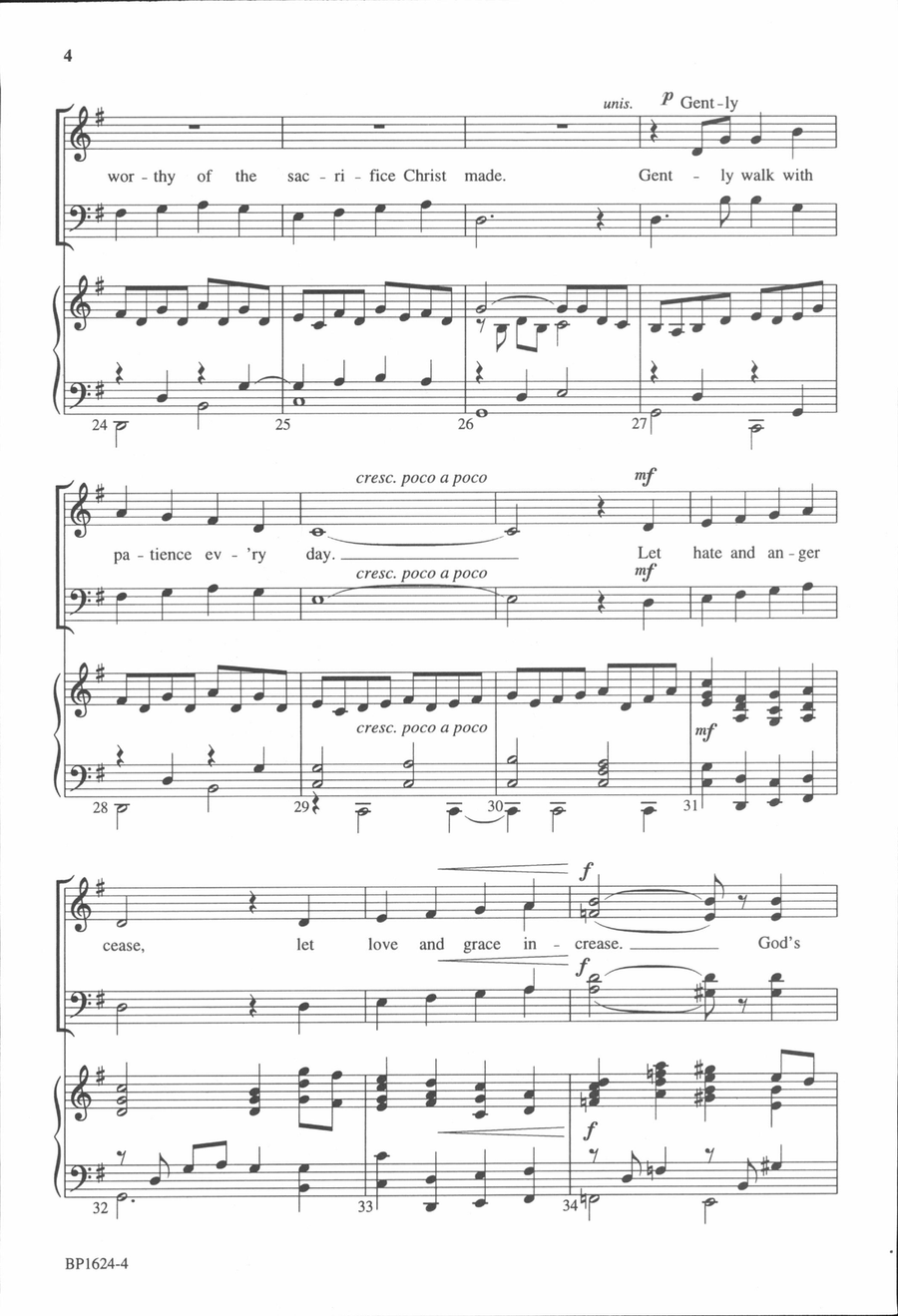 Live a Life That's Worthy 4-Part scores gallery preview page 4