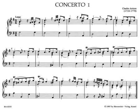 Sechs Konzerte for Solo Organ (manually) (Harpsichord)