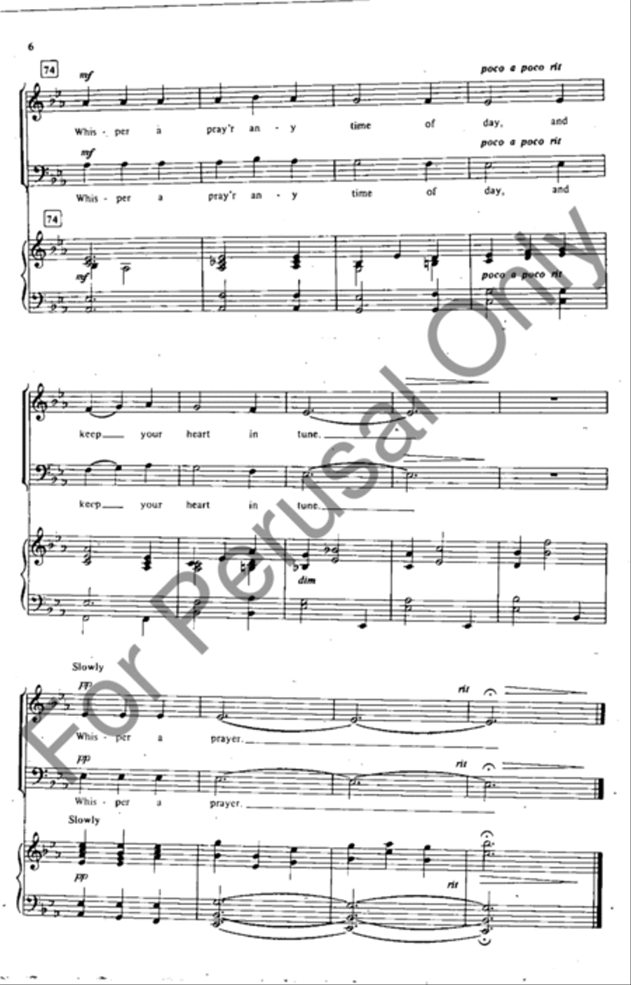 Whisper A Prayer 4-Part scores gallery preview page 6
