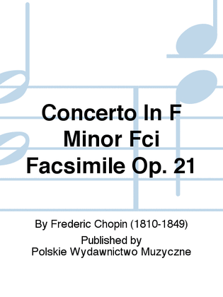 Concerto In F Minor Fci Facsimile Op. 21