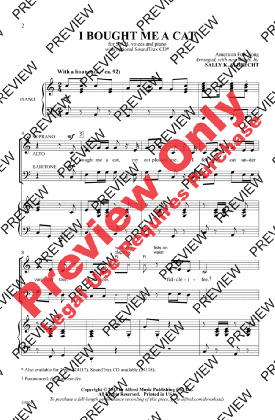 I Bought Me a Cat 3-Part scores gallery preview page 2