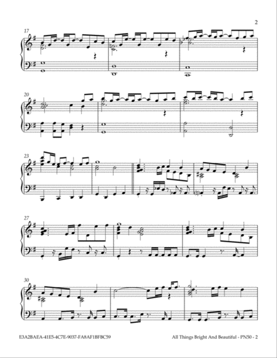 All Things Bright And Beautiful Piano Solo scores gallery preview page 3