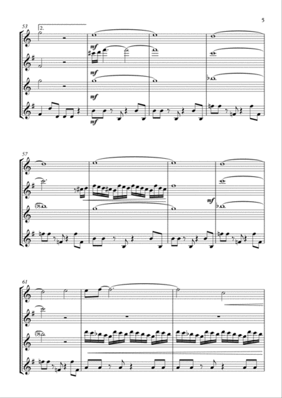 Take On Me Woodwind Quartet scores gallery preview page 5
