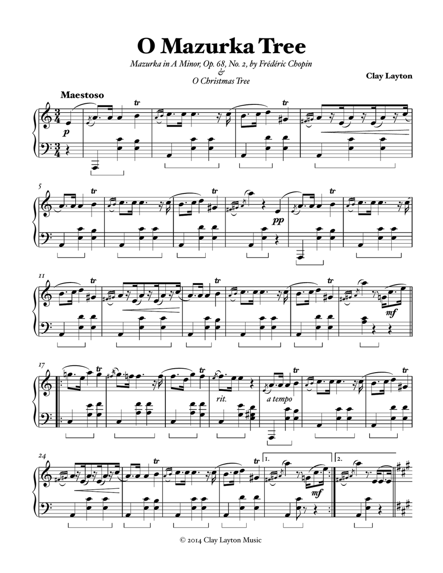 O Mazurka Tree O Mazurka Tree Piano Solo scores gallery preview page 2