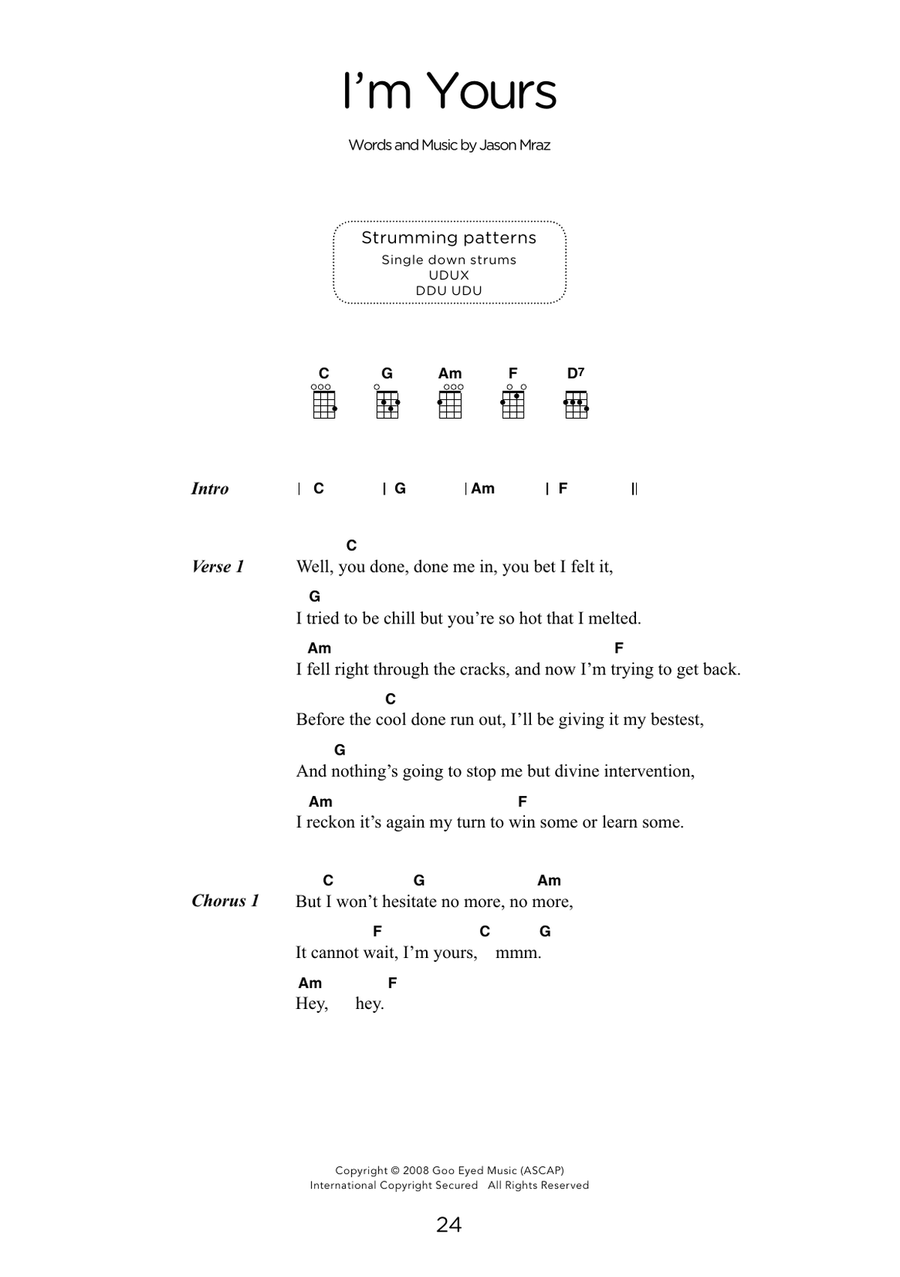 I'm Yours (arr. Elise Ecklund) Ukulele scores gallery preview page 1