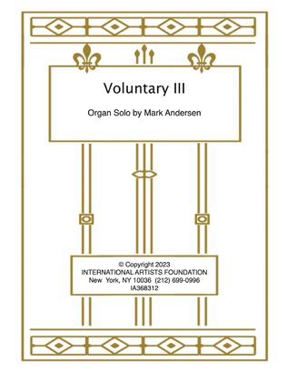 Book cover for Voluntary III for organ by Mark Andersen