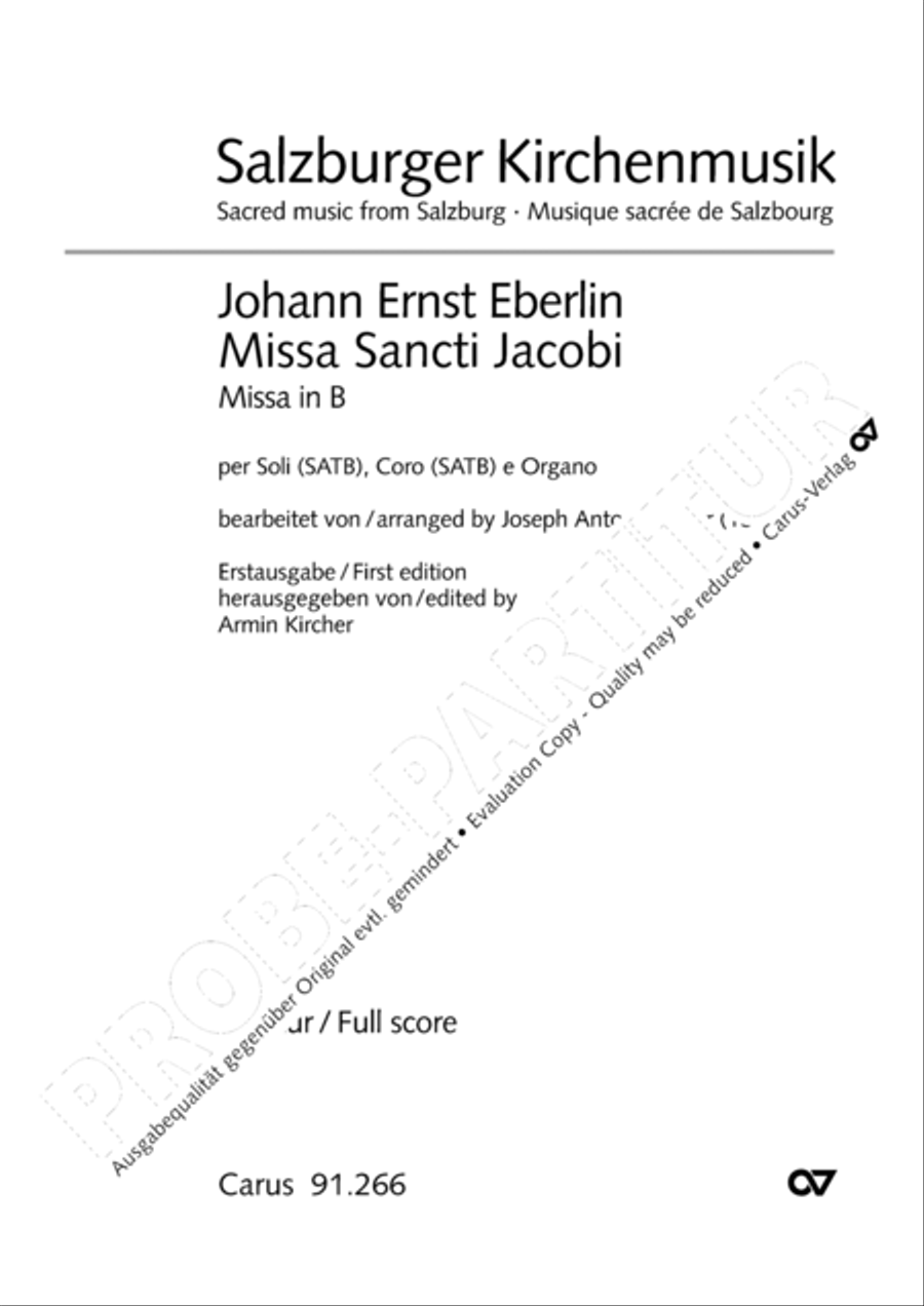 Missa Sancti Jacobi in B Missa Sancti Jacobi in B 4-Part scores gallery preview page 2