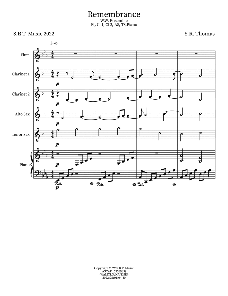 Remembrance Small Ensemble scores gallery preview page 1