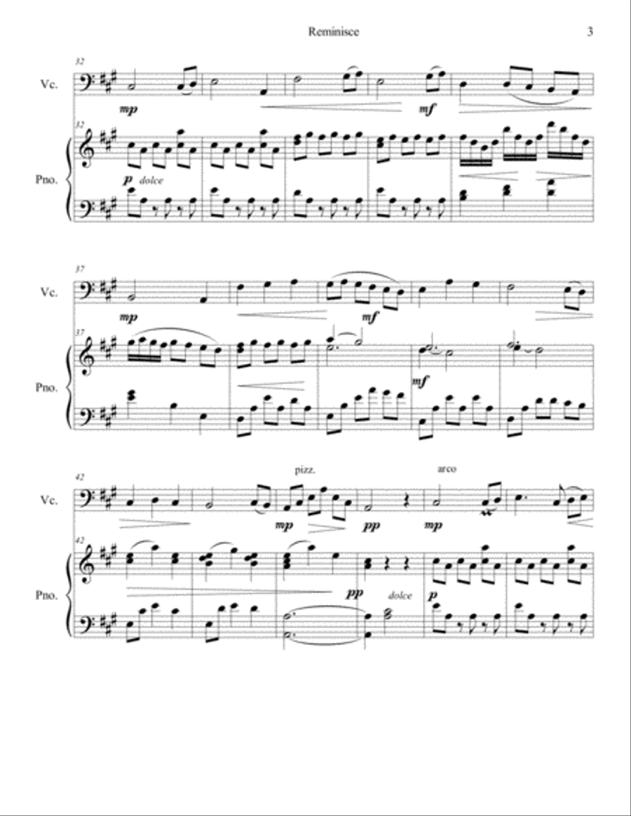 Reminisce - for Cello and Piano Piano scores gallery preview page 4