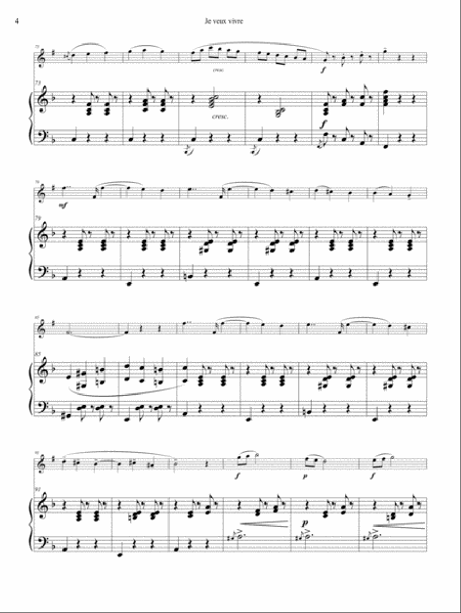 Charles Gounod: Je Jeux Vivre for Clarinet and Piano Clarinet Solo scores gallery preview page 4