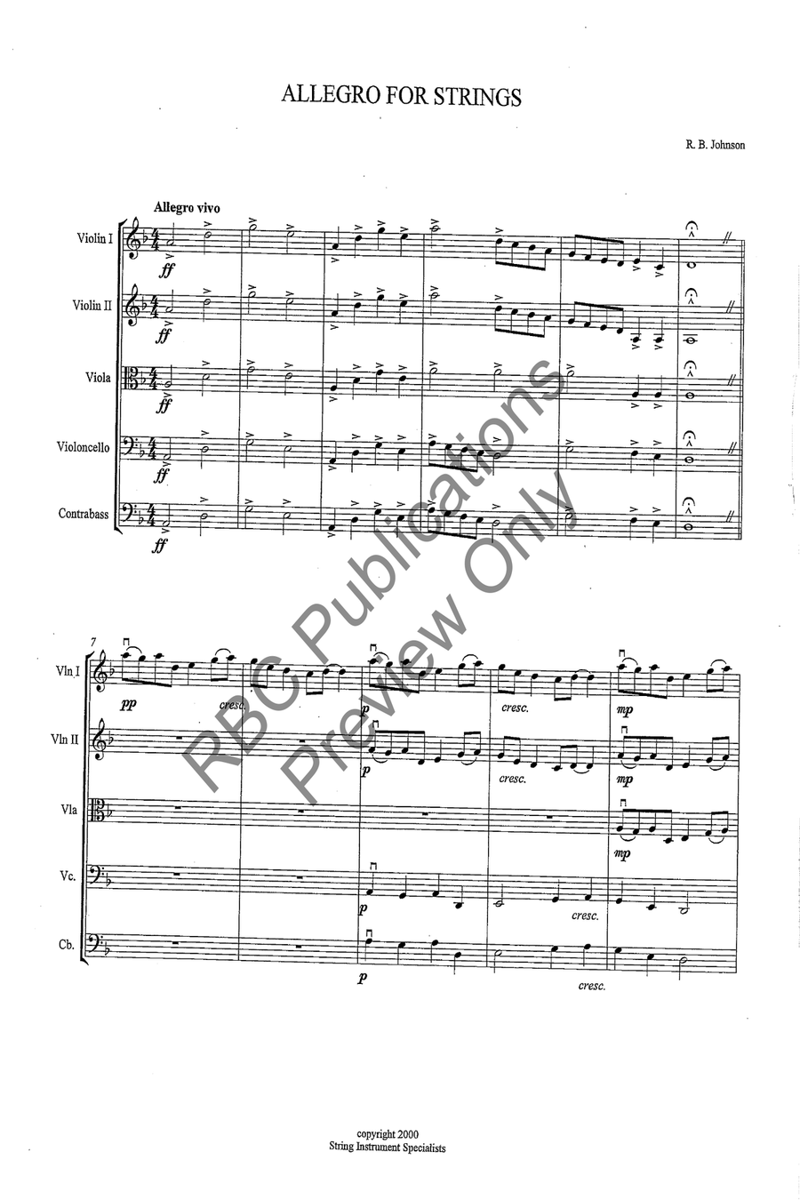 Allegro For Strings String Orchestra scores gallery preview page 3