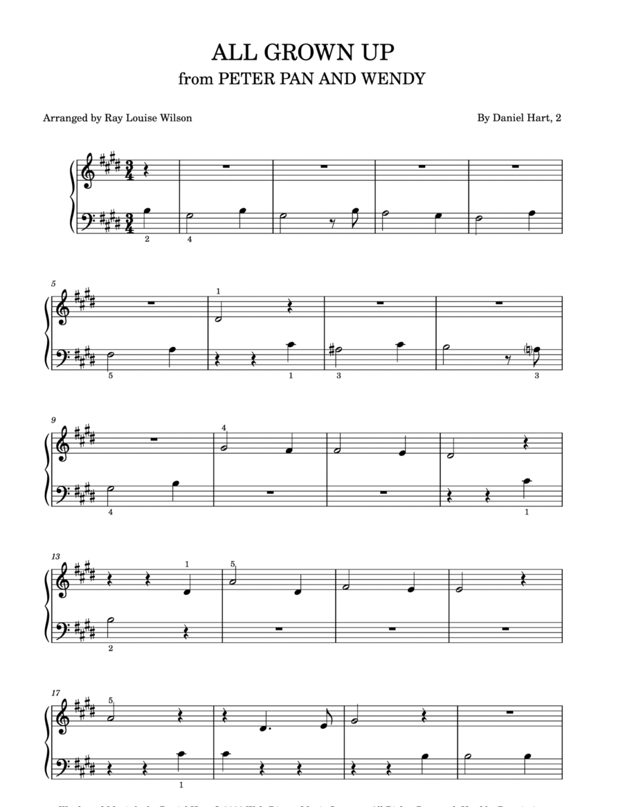 All Grown Up Easy Piano scores gallery preview page 1