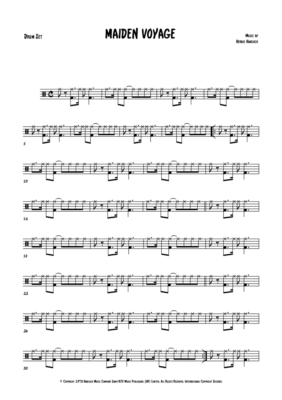 Maiden Voyage Drum Set scores gallery preview page 1