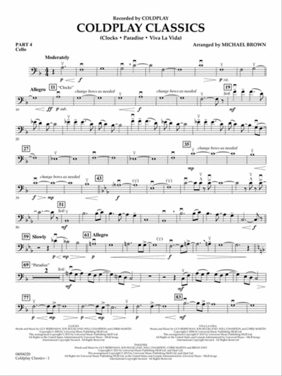 Coldplay Classics Concert Band scores gallery preview page 7
