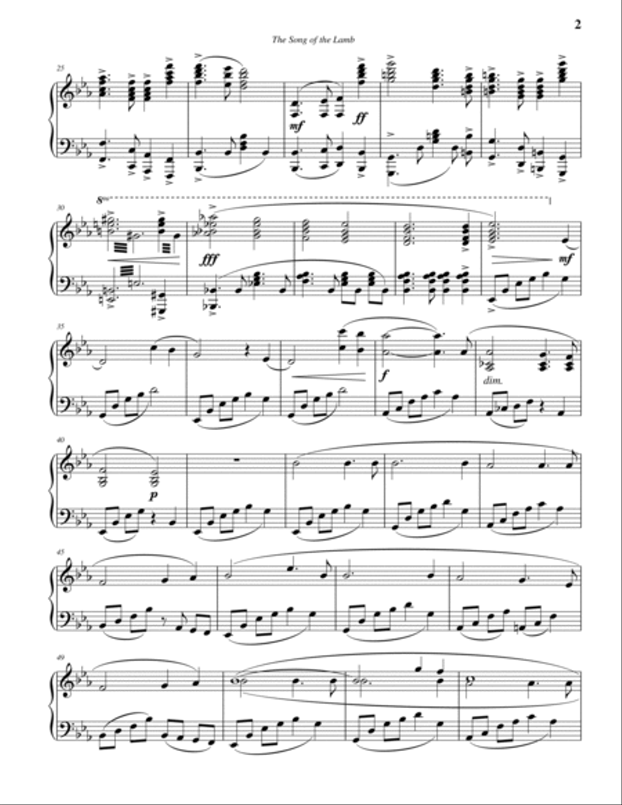 The Song of the Lamb mvt.1 Piano Solo scores gallery preview page 2