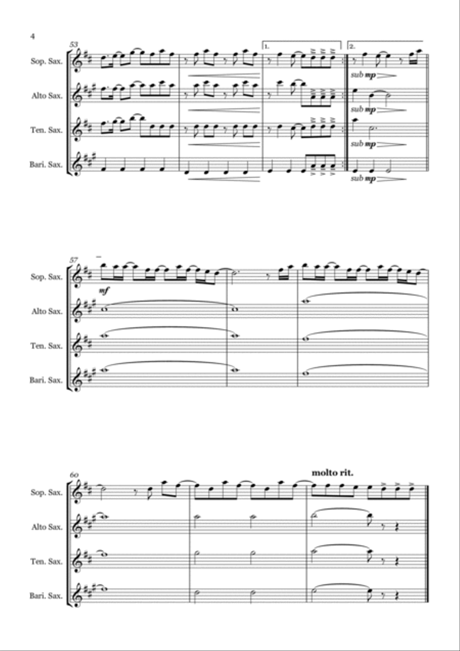 This Is Me Saxophone Quartet scores gallery preview page 4