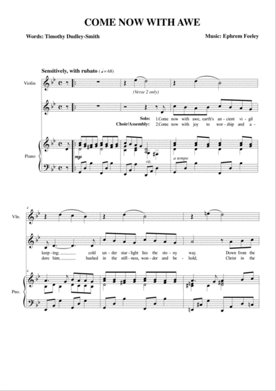 Come Now with Awe 4-Part scores gallery preview page 2