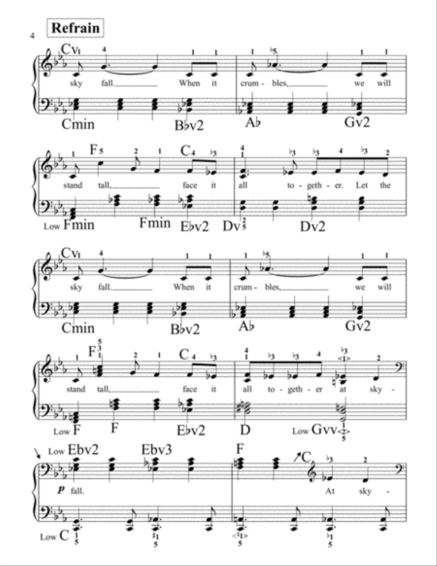 Skyfall Piano Solo scores gallery preview page 4