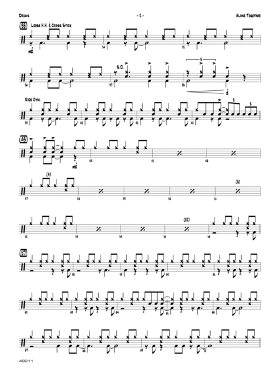 Alone Together: Drums Jazz Ensemble scores gallery preview page 2
