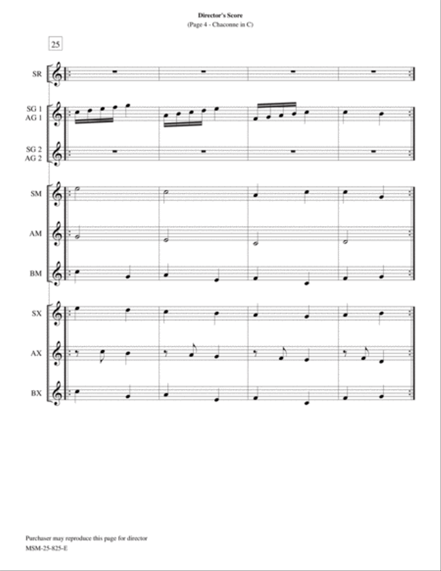 Chaconne in C Orff Instrument scores gallery preview page 4