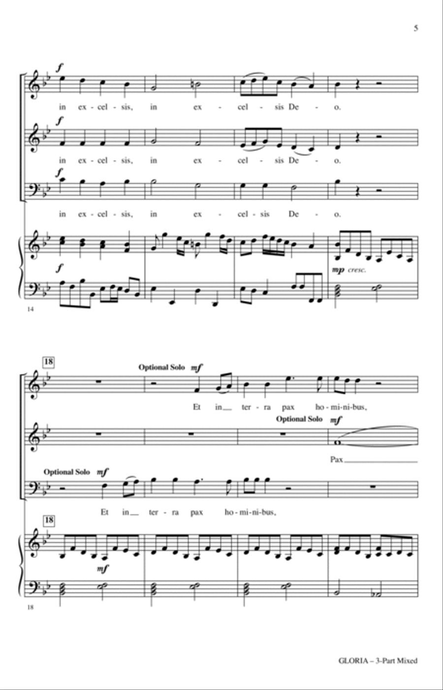 Gloria (from Lord Nelson Mass) (arr. Russell Robinson) 3-Part scores gallery preview page 3