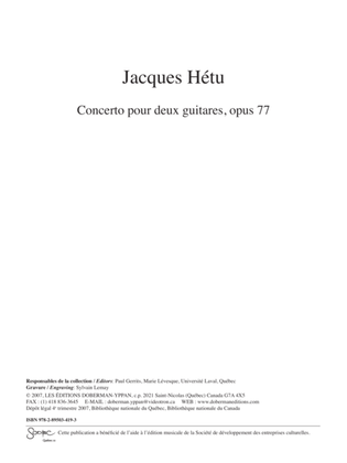 Book cover for Concerto 2 guitares et orchestre op. 77 (pno red)