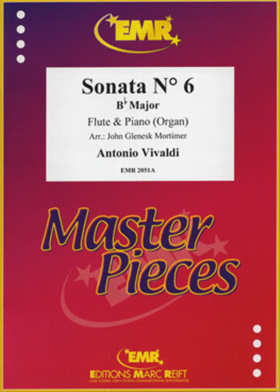 Sonata No. 6 in Bb Major Flute Solo scores gallery preview page 1