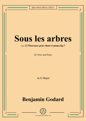 B. Godard-Sous les arbres,Op.7 No.2,from '12 Morceaux pour chant et piano,Op.7',in G Major